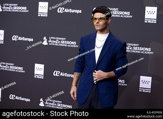 Abraham Mateo attends to ' Latin GRAMMY Acoustic Sessions' photocall on October 26, 2022 in Madrid, Spain