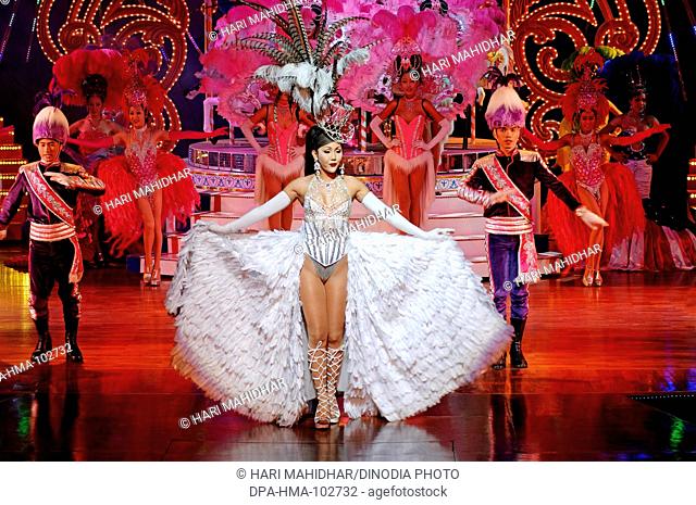 Women dance performing stage Alcazar Show Bangkok Thailand South East Asia Abroad art artist attractive Color Dance dancing decoration entertainment Expression...