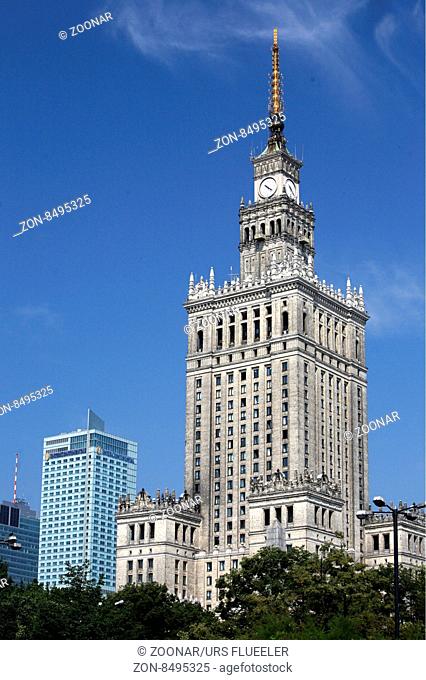 The Culture Palace in the City of Warsaw in Poland, East Europe