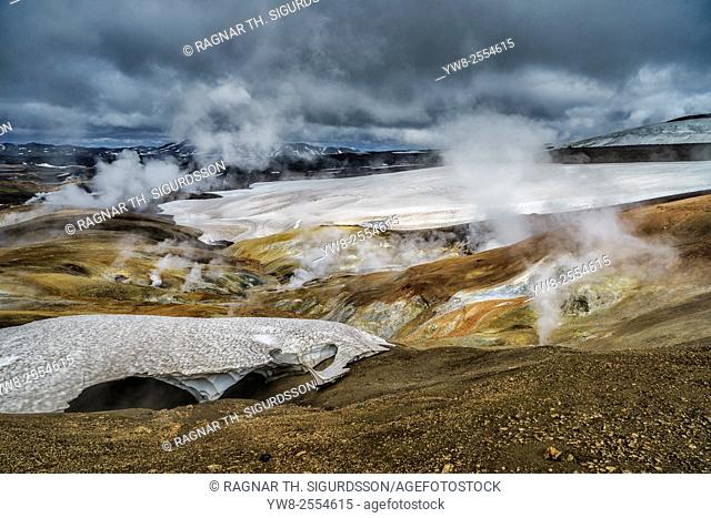 Geothermal areas, Hrafntinnusker, Central Highlands Iceland