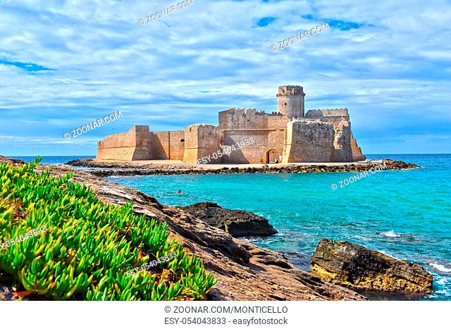 The castle in the Isola di Capo Rizzuto in the Province of Crotone, Calabria, Italy