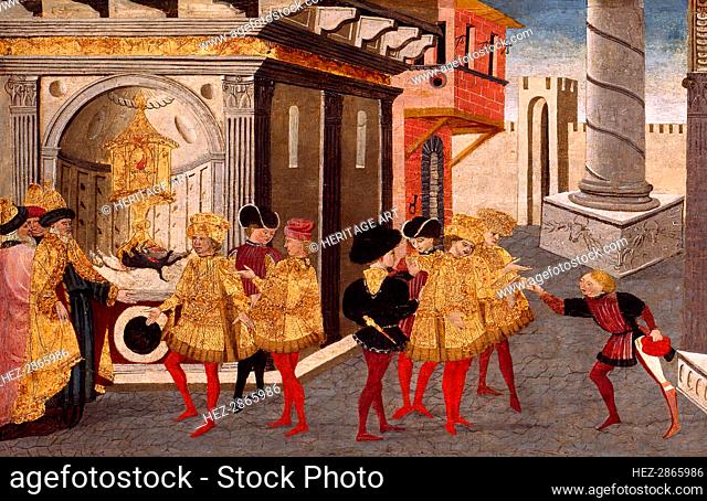 The Assassination and Funeral of Julius Caesar, 1455/60. Creators: Workshop of Apollonio di Giovanni, Workshop of Marco del Buono Giamberti