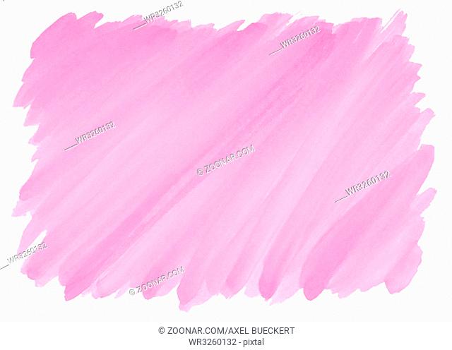 pink watercolor background with visible brushstrokes and frayed edges