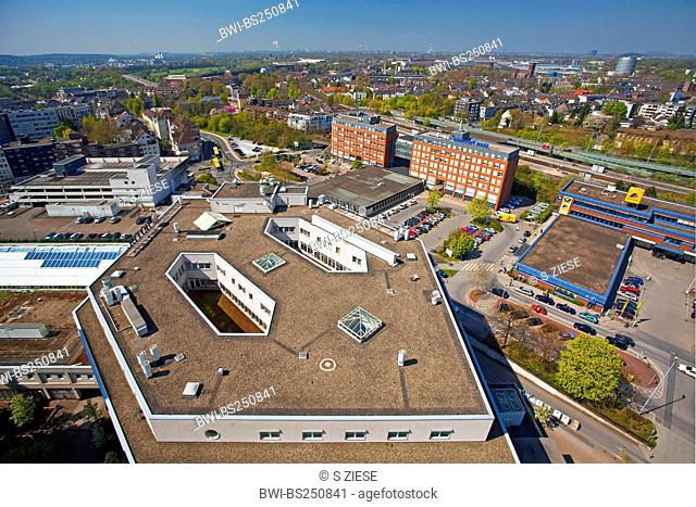view of the city of Muelheim from the technical townhall , Germany, North Rhine-Westphalia, Ruhr Area, Muelheim an der Ruhr