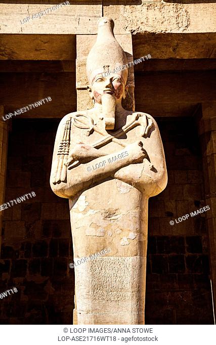 Osiride statue at the temple of Queen Hatshepsut in Deir el Bahari in Egypt