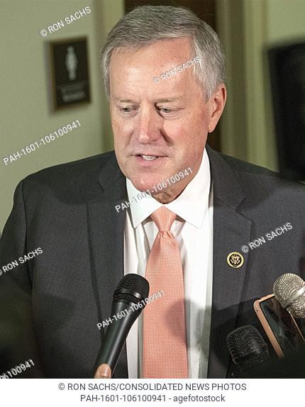 United States Representative Mark Meadows (Republican of North Carolina) answers reporter's questions during a break in the deposition of FBI agent Peter Strzok...