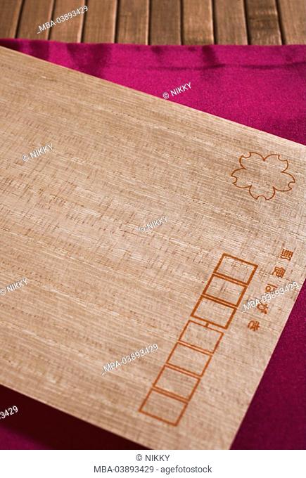 Bamboo-mats, postcard, Japanese, bamboo-paper, place-set, magenta, bamboo, bamboo-place-set, card, motive-postcard, greeting-postcard, bamboo-paper, Asian, form