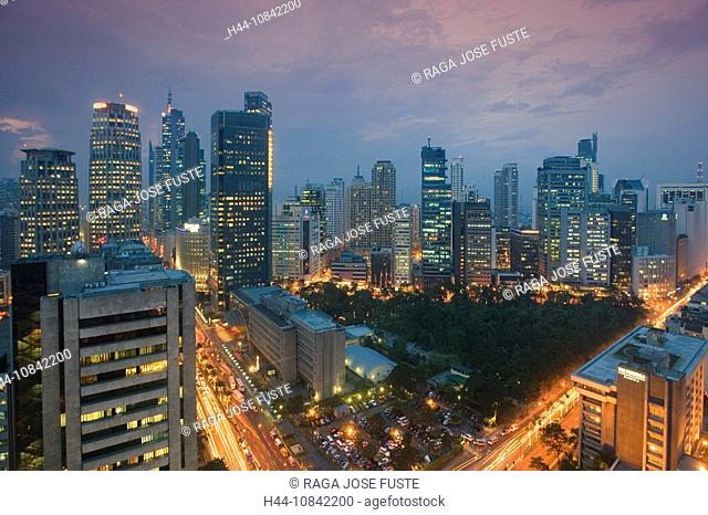 Philippines, Manila City, Makati District, Asia, Ayala Triangle, business district, town, Ayala Avenue, crossing, mult
