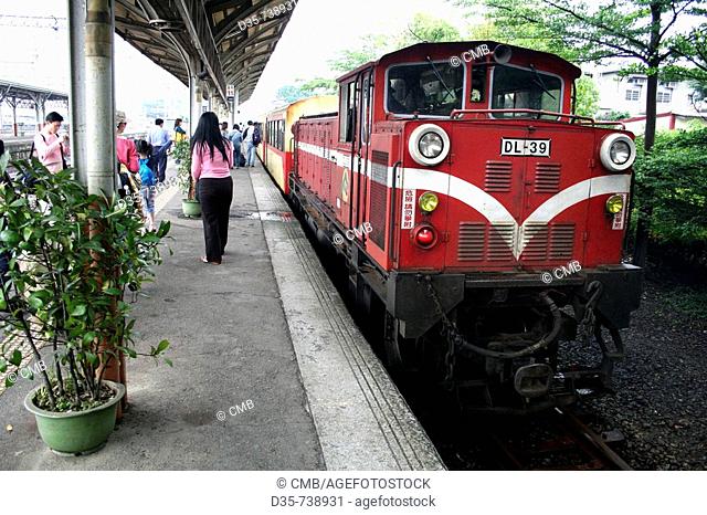 Alishan Forest Railway in Chiayi Station, Taibao City, Chiayi County, West Coast, Taiwan