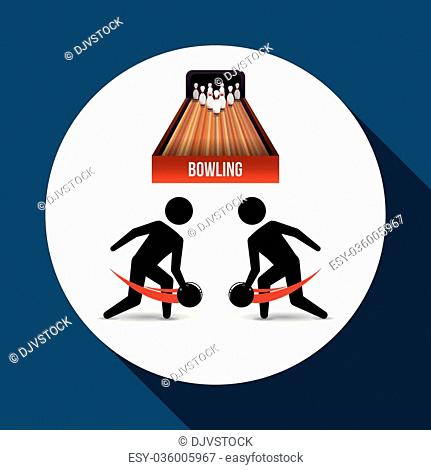 Bowling concept with icon design, vector illustration 10 eps graphic