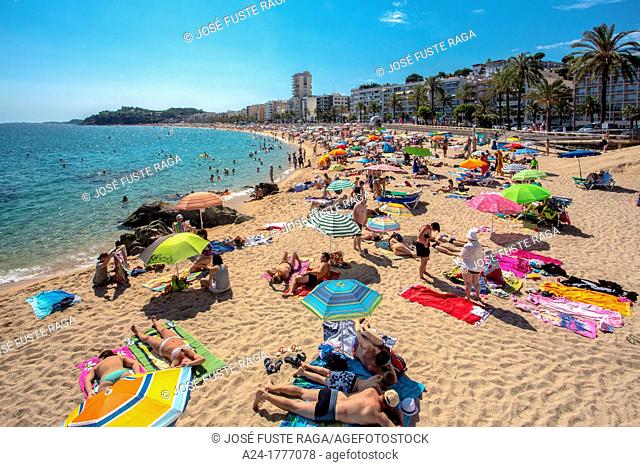 Spain , Catalonia , Costa Brava Coast , Lloret de Mar City, Beach