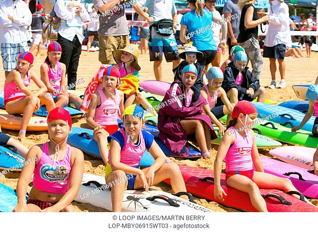 Australian children surfing competition