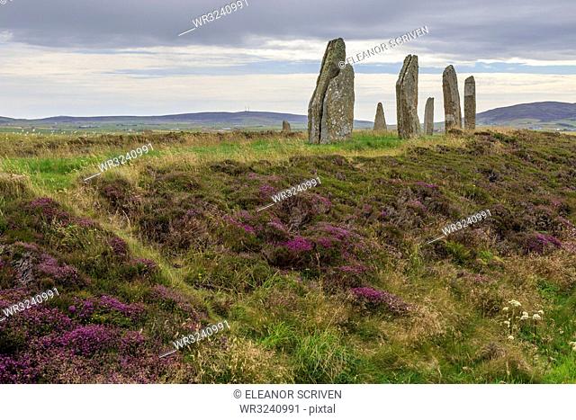 Ring of Brodgar stone circle in Orkney Islands, Scotland, Europe