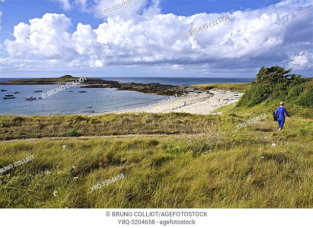 dune area of Treompan and Ilot in Ploudalmezeau, Finistere, Brittany, France