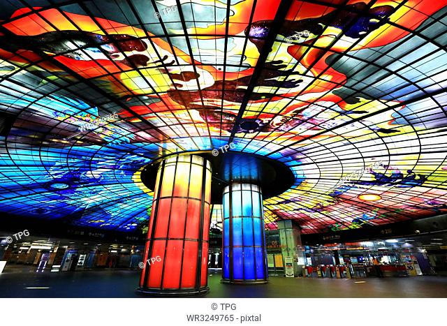 Low angle shot of Dome of light; Formosa Boulevard Station;Kaohsiung City;Taiwan