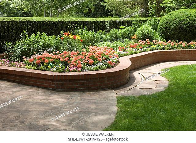 Raised Bed Stone Stock Photos And, Pictures Of Brick Raised Garden Beds