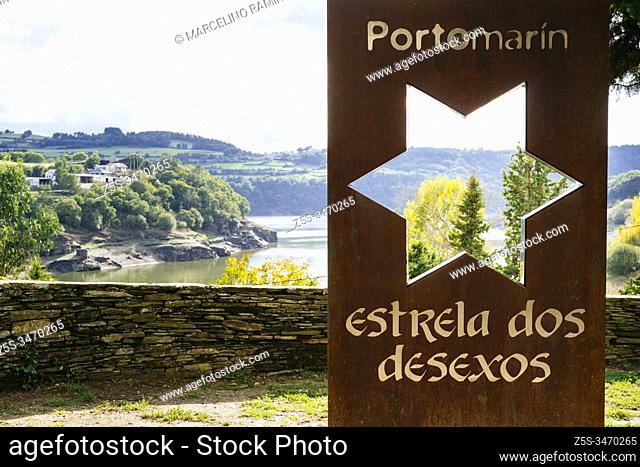 Viewpoint over the Belesar swamp. French Way, Way of St. James. Portomarín, Lugo, Galicia, Spain, Europe