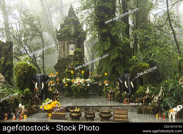 King Inthanon's Memorial Shrine; a shrine at Doi Inthanon, in Chiang Mai Province, Thailand. It houses the ashes of King Inthawichayanon (1870-1897)