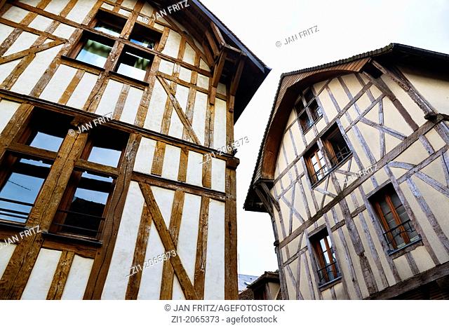 medieval houses in Troyes in France