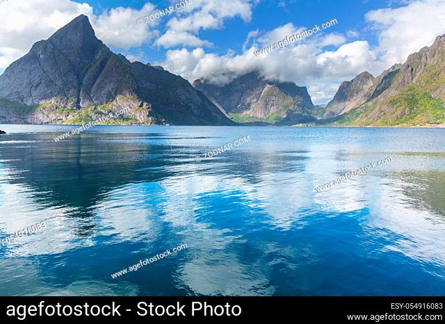 Beautiful landscapes in Lofoten islands, Northern Norway. Summer season
