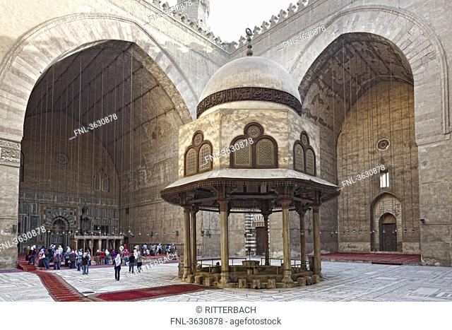 Inner courtyard of the Sultan Hassan Mosque, Cairo, Egypt