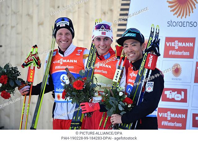 28 February 2019, Austria, Seefeld: Nordic skiing: world championship, combination - single, normal hill/10 km, men, cross-country skiing
