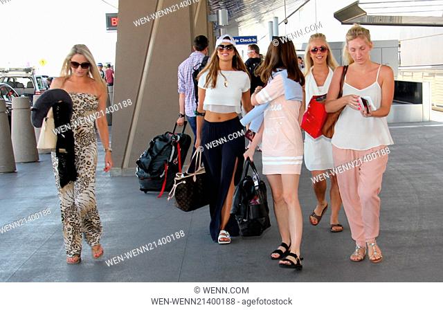 The Only Way Is Essex, Ferne McCann with her friends arrive at McCarran International Airport to check in for the return flight to London after holidaying in...