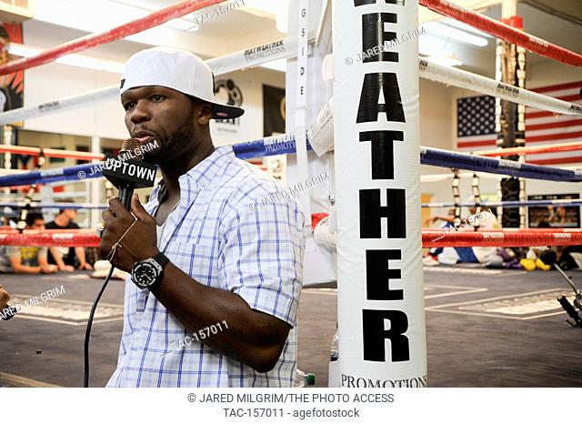 Rapper Curtis Jackson aka 50 Cent at Mayweather Boxing Gym on April 24, 2012 in Las Vegas, Nevada