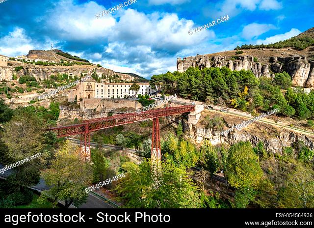 San Pablo Bridge and panoramic view of Cuenca, Spain