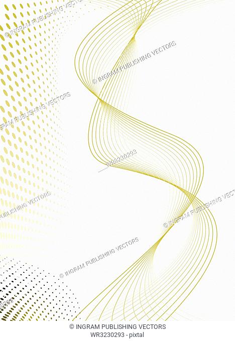 golden flowing lines and a halftone grid that would make an ideal background