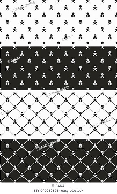 This image is a illustration and can be scaled to any size without loss of resolution. Skull & Crossbones Seamless Pattern