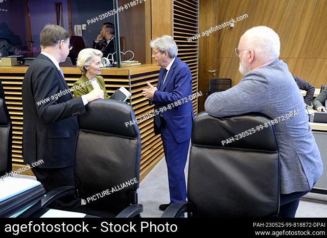 24 May 2023, Belgium, Brüssel: (120927) -- BRUSSELS, May 24, 2023 -- (L to R) EU Commissioner for An Economy That Works for People - Executive Vice President...