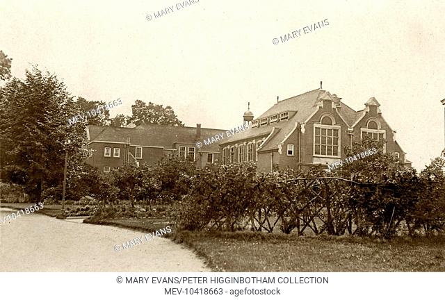 Dining hall of the Poplar Schools which were established in 1906 between Shenfield and Hutton, near Brentwood, Essex, to house pauper children away from the...