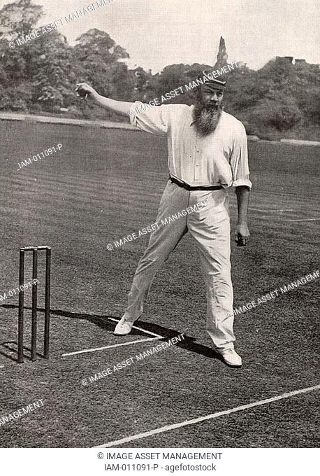 William Gilbert 'W G' Grace 1848-1915 English first-class cricketer and physician, born at Downend near Bristol  His career lasted from 1864-1908  Halftone from...