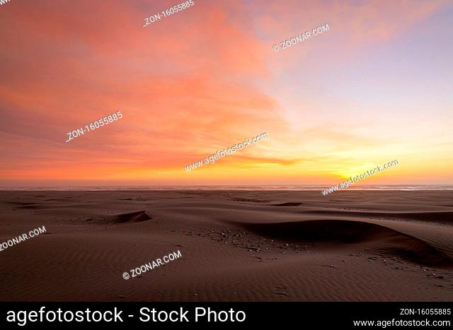 Sunset the beach. Northern California, USA