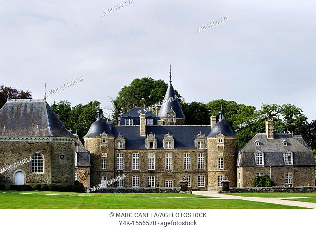 Europe, France, Bretagne, Brittany Region, Pleugueneuc village, Castle Bourbansais