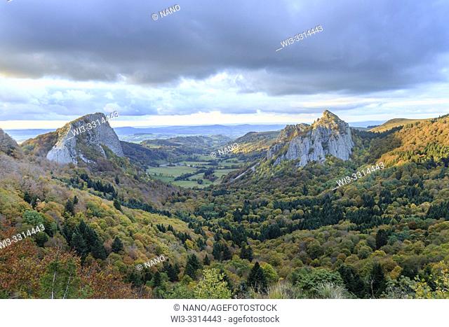 France, Puy de Dome, Volcans Auvergne Regional Natural Park, the Monts Dore, Orcival and Rochefort Montagne, Fontsalade valley