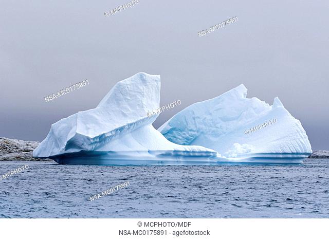 Exploring icebergs near Pleneau Island Antarctica