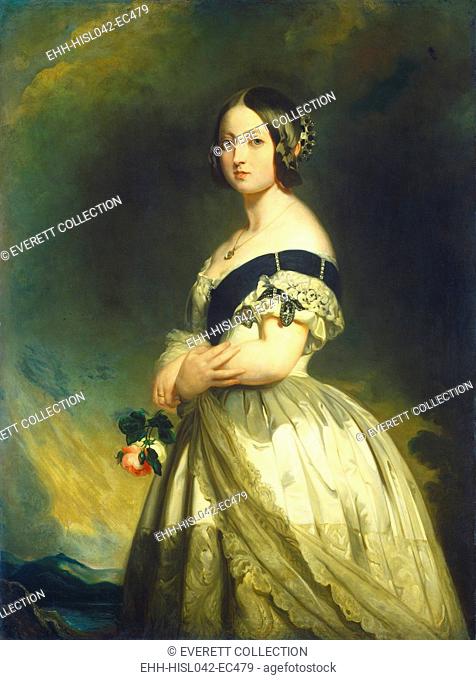 Queen Victoria, Franz Xaver Winterhalter studio, 1843, German/English painting, oil on canvas. Victoria had been Queen for only five years when this portrait...