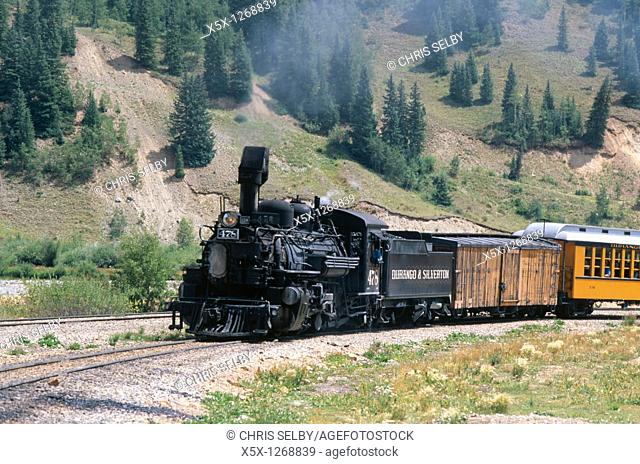 Coal fired steam locomotive, Durango and Silverton Narrow Guage Railroad, Colorado, USA