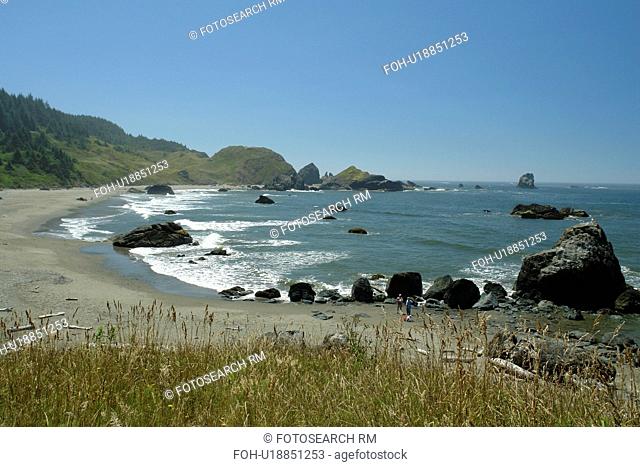 OR, Oregon, Pacific Ocean, Pacific Coast Scenic Byway, Rt Route, Highway 101, Samuel H. Boardman Scenic Corridor, Sea Stacks