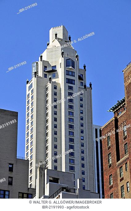 Residential high-rise building, luxury apartments, Midtown, Manhattan, New York City, USA, America, PublicGround