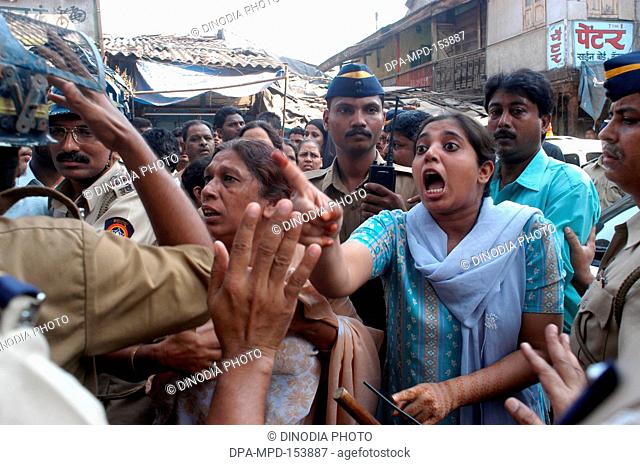 A commotion during protest rally in Kurla in central suburb of Bombay Mumbai ; Maharashtra ; India NO MR