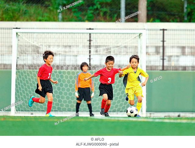 Japanese kids playing soccer
