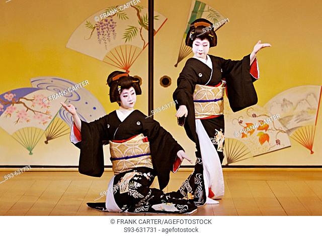 The Miyako Odori, a geisha dance performance, a maiko. Kyoto. Japan