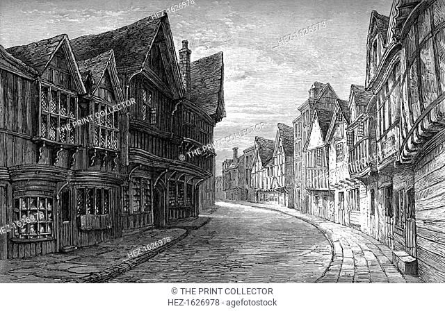 Friars' Street, Worcester, 1893. From John Britton's, The Picturesque Antiquities of the English Cities. An illustration from A Short History of the English...