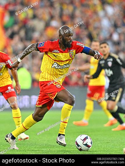 Seko Fofana (8) of RC Lens pictured during a soccer game between t Racing Club de Lens and AC Ajaccio, on the 37th matchday of the 2022-2023 Ligue 1 Uber Eats...