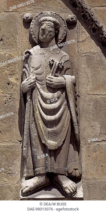Entrance decoration of the Basilica of San Isidoro, Leon, Castile and Leon. Detail. Spain, 11th-12th century