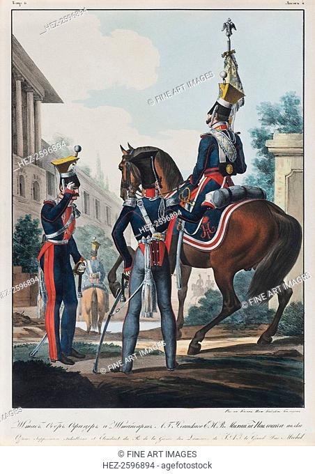 Chief Staff Officers of the Uhlans Regiment Grand Duke Michael Pavlovich of Russia, 1830s. From a private collection