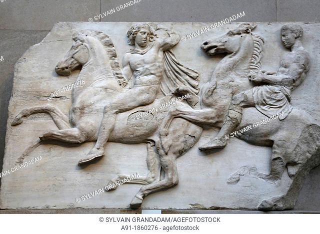 United Kingdom, city of London, British Museum, the greek athens parthenon sculptures, the metopes accounting the fights between the lapiths and the centaurs